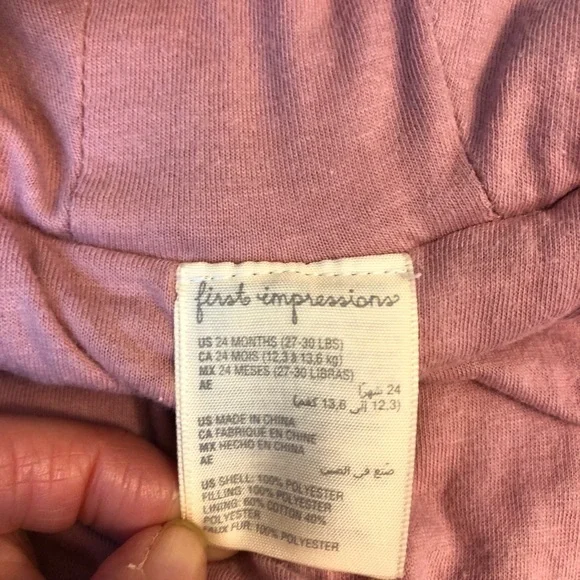 First Impressions Pink Snowsuit